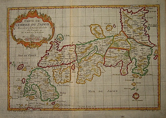 Bellin Jacques-Nicolas (1703-1772) Carte de l'Empire du Japon... 1752 Parigi 